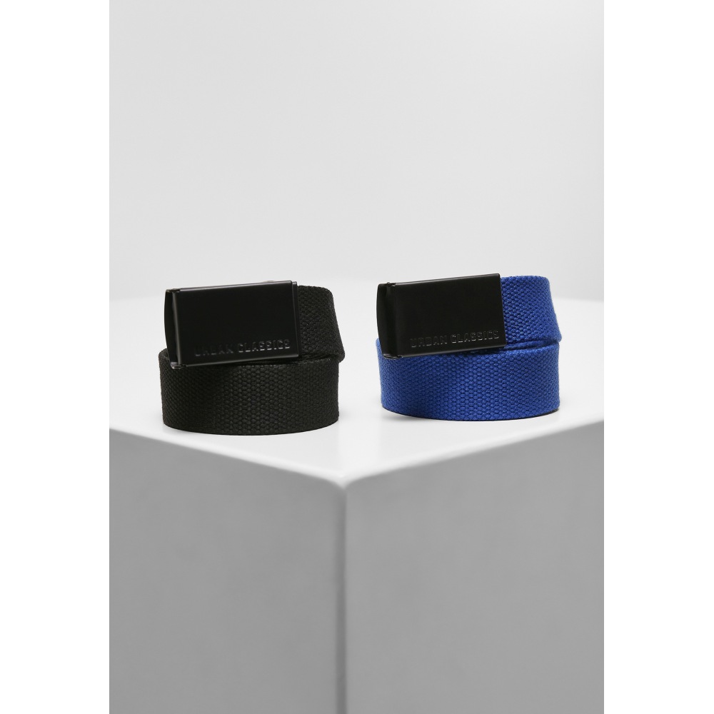 Urban Classics - 2-pack Kids Canvas belt - Black/Blue